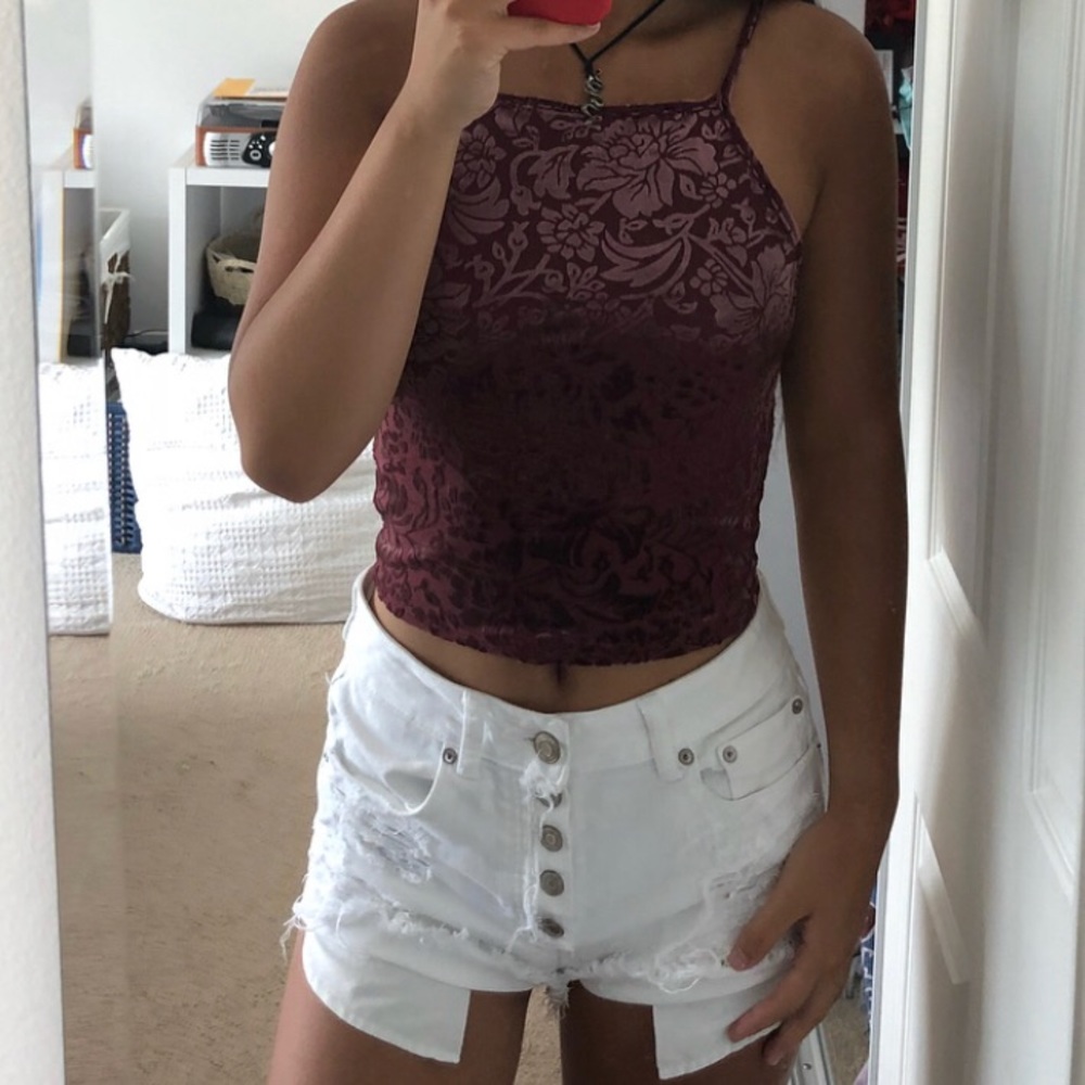 Garage Velvet Halter Tank